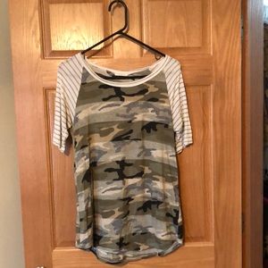 Women’s camo top 3/4 length sleeve